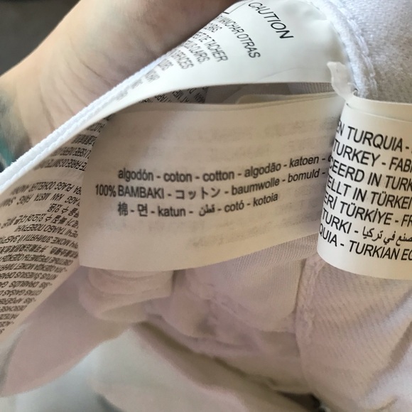 Zara Z1975 High Rise Straight Leg Raw Hem Rigid White Jeans 6164/059/250 Size 6 - Picture 14 of 16